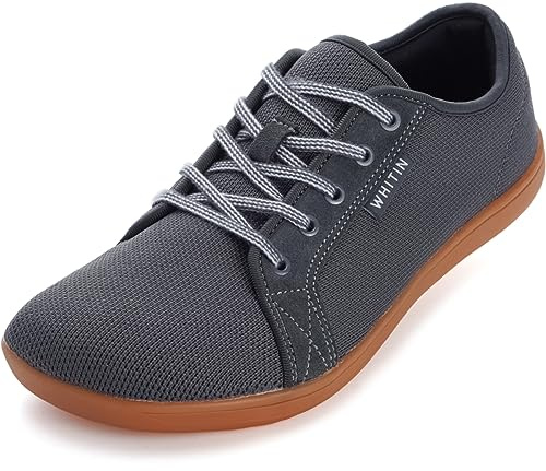 WHITIN Women's Zero Drop Wide Toe Box Road Running Shoes Width Walking Sneaker Size 8 Slip Resistant Casual Sport Training Female Athletics 39 Grey/Gum
