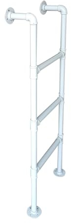 Scala di uscita per finestre da seminterrato, scala per letto a castello in ferro battuto bianco, scale a pioli in metallo resistenti montate a parete per scale di arrampicata di sicurezza domestica(1