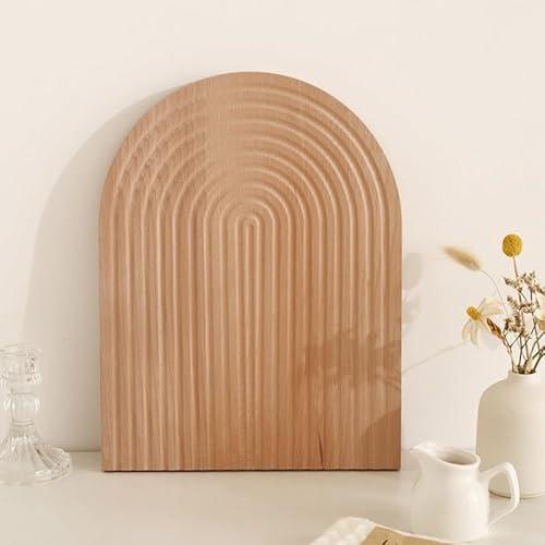 UANYEMON Decorative Wood Cutting Board Wooden Board Rainbow Shaped Wood Serving Board Boho Cutting Board Decor Serving Trays for Home Kitchen Decoration