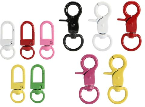 JCUGSBS Anillas para Llaveros 20pcs Mosquetones pequeños,Mosquetones pequeños Argollas, Clave Giratoria Cierres, Arandelas, Diy