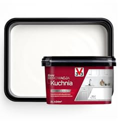 V33 Möbelfarbe für Küche – Ohne Schleifen & Grundierung – Hochdeckend, Wasserfest & Abwaschbar – Weiß – Für Küchenschränke, Küchenfronten, Möbel, Holz & MDF – Innenfarbe 2,0L – Renovierungsfarbe