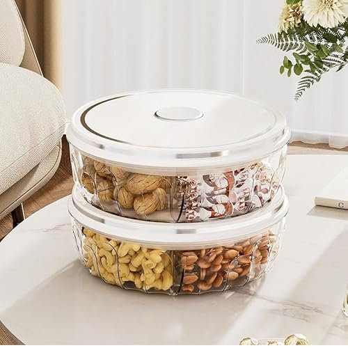 YIEZI Vassoio da Portata Diviso con Coperchio, 5 Scomparti Rimovibili per Feste, Contenitore Portatile in Plastica per Alimenti, Vassoi per Snack, Vassoio Trasparente Riutilizzabile per Antipasti