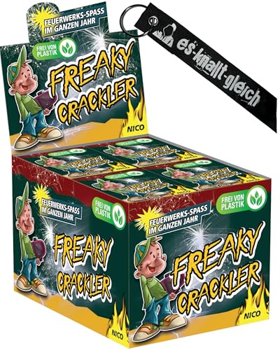 Freaky Crackler 24 Schachteln a 6 Stück im Display von NICO Europe mit Anhänger I Knalltüten Knattertüten mit Crackling Sternen