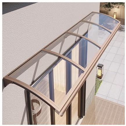 Auvent d'extérieur en polycarbonate pour porte d'entrée, fenêtres, balcon, jardin, garage – Bâche résistante aux intempéries (80 x 180 cm) – Protection durable et installation facile