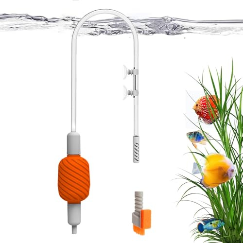 Sifone d'Acqua per Acquario, Pompa Manuale per Cambio Acqua, aspiratore per Acquario, Manutenzione Acquario, Ambiente Acquatico, Cura degli Animali Domestici, Pulizia di Routine