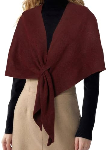 RIIQIICHY Schal Weinrot Damen Stola für Abendkleid Winterschal Damen Kuschelig Schals für Damen Herbst Elegant