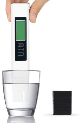 Vyzio Tester Digitale per Acqua WATRIUS | Misura TDS, EC e Temperatura (°C/°F) in pochi Secondi | Alta precisione, Display Chiaro e spegnimento Automatico