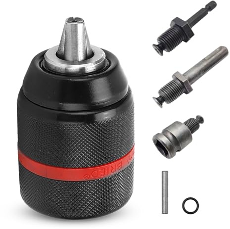 Mandrin de Perceuse 1.5–13 MM,Clé pour Mandrin de Perceuse: 1/2 Zoll - 20 UNF,Mandrin de Perceuse à Dégagement Rapide,Convient Aux Perceuses Électriques et Aux Clés à Chocs