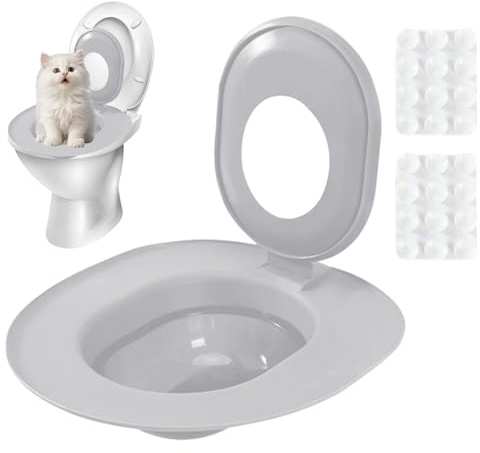 Trainer per gatti al WC con orinale rimovibile | Sedile Rimovibile per Vasino - Addestratore per Gabinetto e Lettiera | per uso in Seminterrato, Negozio di Animali, Interno, Casa, Appartamento, Bagno