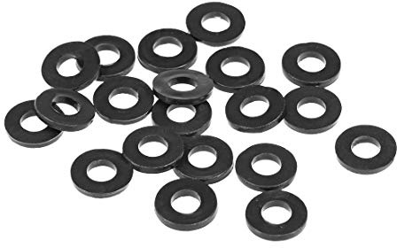 sourcing map 20 Stück Gummi Unterlegscheiben Flache Unterlegscheiben Schwarz 9mm AD 4mm ID 1,2mm Dick Distanzhülsen Dichtungsringe Beilagscheiben für Wasserhahn Rohr Wasserschlauch