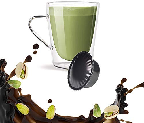 KICKKICK 10 Caffè Aromatizzato Solubile Pistacchio in Capsule Compatibile con Lavazza A Modo Mio Made In Italy