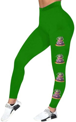 Lässige und modische Strumpfhose für Damen, Sport-Kompressionsstrumpfhose für Damen, bunt, zum Anheben der Booty-Leggings für Damen, Kostüm, weich und schmal, Bauchkontrolle, Laufhose, grün, M