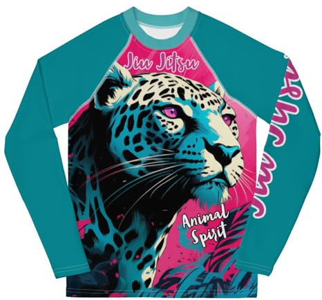 Youth Girls No Gi Jiu Jitsu Rash Guard - Cheetah, BJJ, MMA, Wrestling, Martial Arts