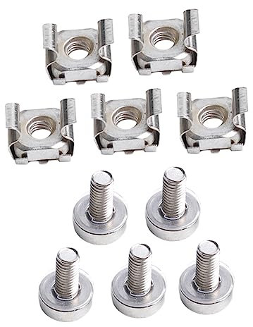 GOOHOCHY 2set Cage Nuts and Screws Washers for Server Rack Cabinet Square Hole Cage Nut Screw Mounting