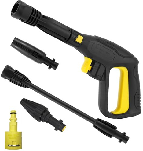 Hierbla Hochdruckreiniger-Ersatzpistole, kompatibel mit Hochdruckreinigern der Karcher K-Serie, geeignet für Schnellverbindungssystemschläuche der K-Serie mit 2 Hochdruckdüsen