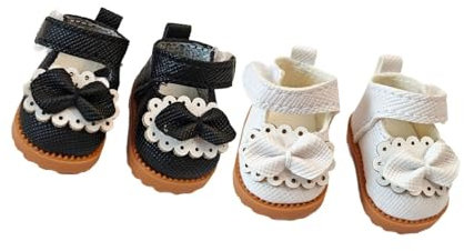 Sharplace Plüsch-Puppenschuhe, Puppen-Prinzessinnenschuhe, 2 Paar, bequem für kleine Mädchen, stilvolles DIY-Puppenzubehör, Kostüme für 17 cm große Puppen