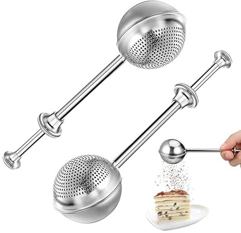 JPSDOWS Zuckerstreuer, Puderzuckerstreuer - Staubstab, Teesieb, Mehlsieb, Staubfilter, feinmaschig | Ergonomischer multifunktionaler Puderzuckerspender, Mehlstreuer