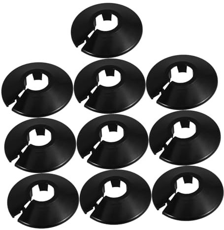 Mikikit 10pcs Sturdy Plastic Pipe Flange Pipe Cover Ring for Toilet Drain Radiator Watertight Plumbing Fitting