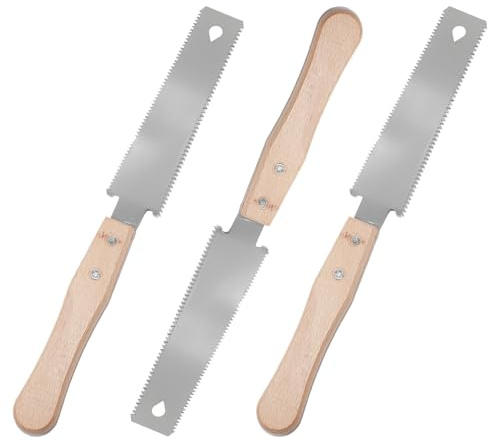 Lot de 3 scies japonaises à main pour bois avec étape de précision, scie fine pour le bricolage, les outils de menuiserie, scie japonaise pour scie à cheville et découpe