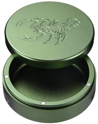 BEIJIATE 2.5inchBEIJIATE Magnetic Metal Can, Holder, Metal Container, Carved Tin with Magnetic Closure, Aluminum Container, Slim Pouch Can, zyn metal can,zyn container Storage Box (army green)