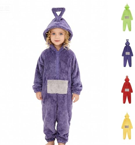 Halloween kostüm Herren Teletubbies Teletubbies Kostüm Erwachsene Onesie Fasching Pyjama One Piece Cosplay Pajamas Kuschel Schlafanzug Party Karneval Einteiler Kuschelanzug Onesie Erwachsene