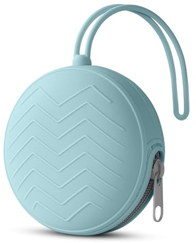 Aolso Dummy Holder Case, Silicone Dummy Holder Case, Portable Soother Pods for Baby, Baby Pacifier Cases for Travel, Home (Blue)