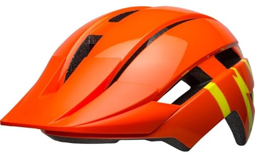 BELL Sidetrack II - Casco da mountain bike, per bambini, colore: arancione lucido/giallo