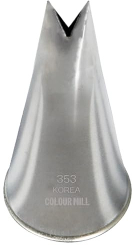 Colour Mill Stainless Steel Piping Tip 353: Medium Leaf with Top Opening 5.2mm x 8mm