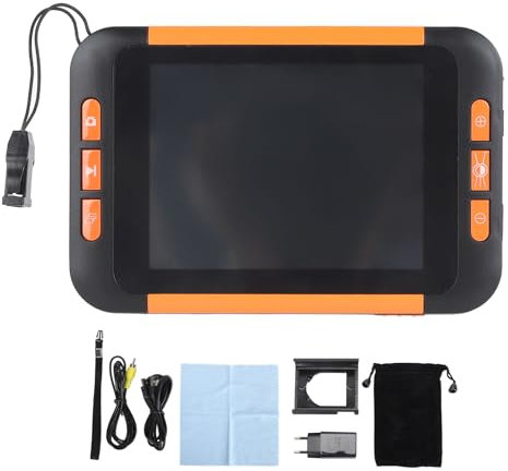 Ausili per la Lettura con Lente D'ingrandimento Video Digitale, Lente D'ingrandimento Elettronica LCD Portatile da 3,5 Pollici, Ausili Visivi Ricaricabili Portatili 2-32X per