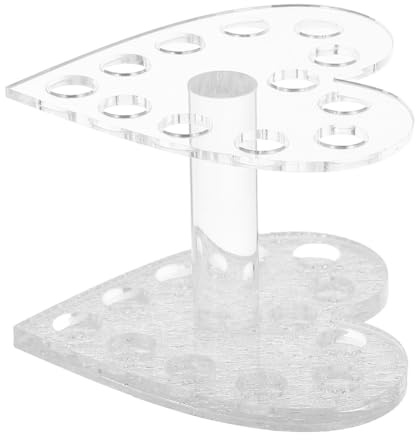 Healvian Soporte Para Bolígrafos De Uñas En Forma De Corazón Organizador Transparente Para Manicura Gel Uv Esmalte De Uñas Y Decoración De 3.42X3.34X2.40 Pulgadas