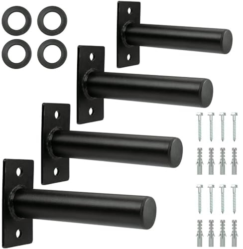 Hapihom 4 soportes para discos de pesas de pared, capacidad de carga de 300 kg, resistente al desgaste, soporte para discos de 2 pulgadas, multifunción, entrenamiento de fuerza, equipo de fitness,