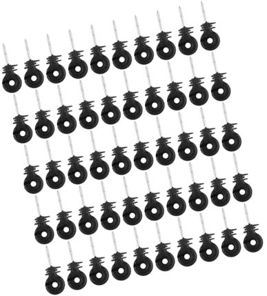 Elektrozaun-Zubehör, Schwarzes Einschraubring-Isolator-Set für Holzpfosten, 50-teiliger Schutz, Umweltfreundlich, Starke Konstruktion