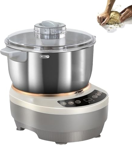 Impastatrice con design diviso, macchina impastatrice in acciaio inox da 5L e 7L con funzione di fermentazione, temporizzazione tramite microcomputer, antiaderente, macchina impastatrice elettrica(7l)