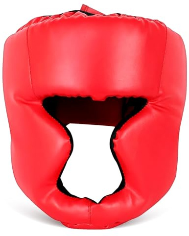 UKCOCO Casque de Boxe pour Entraînement Adulte Taille L Rouge Absorption des Chocs et Tissu Anti-humidité pour Boxe et Muay Thai Protection Optimale