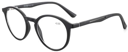 ZENOTTIC Lunettes de Lecture Homme Femme, Lunettes Anti-LumièRe Bleue : Monture Ronde LéGèRe, Lentilles Anti-éBlouissement - Lunettes pour Ordinateur Noire 2.50