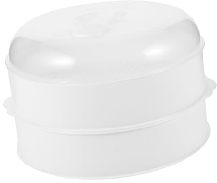 HOLIDYOYO 1juego Vaporera Profesional De Alimentos De Doble Para Microondas Cocción De Arroz y Pescado Diseño Práctico y De Limpiar