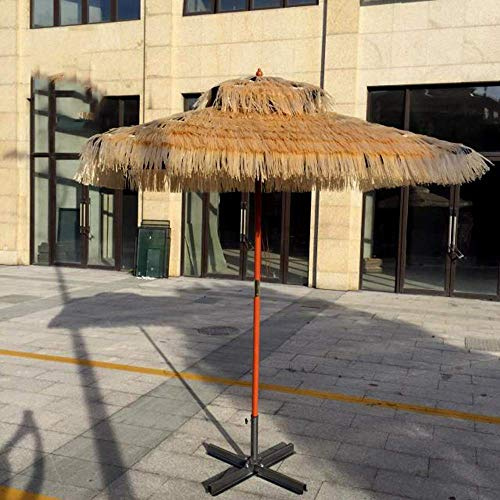 Parasols Parasol, Parasol de chaume, Tige de Soutien en Bois Massif, Parapluie du marché extérieur, Parasol de Plage en terrasse Jardin Pliable Parasols