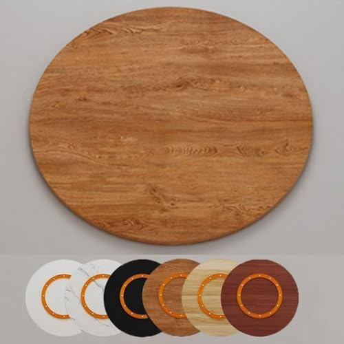 Grand plateau de service en bois – Plateau de table rond rotatif de 50 cm à 100 cm, parfait pour la salle à manger, la cuisine, finition chêne, idéal pour recevoir et servir