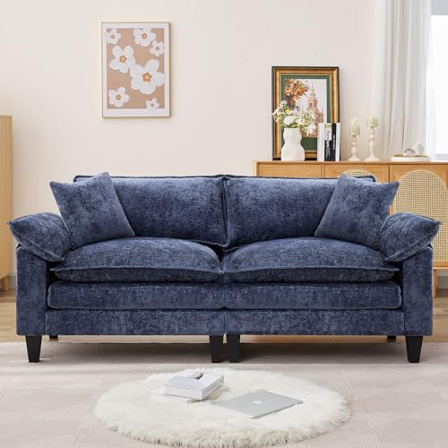 83 Loveseat Sofa,Cloud Couch for Living Room,Comfy Love Seat with Double Cushion,2 Pillows,Removable Cover for Bedroom, Apartment and Office