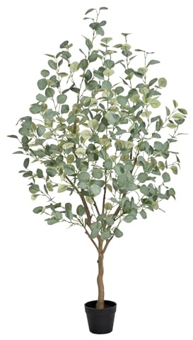 Keeplush Eukalyptus Baum künstlich 150cm, künstliche Pflanzen groß mit 477Seidenblättern, Große Kunstpflanzen Wie echt-Kunstpflanzen Indoor für Wohnzimmer, Büro oder Schlafzimmer