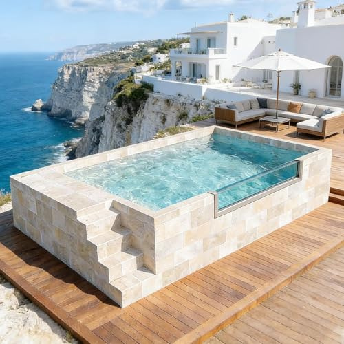 Piscina all'aperto resistente robusta piscina fuori terra di lusso in fibra di vetro piscina Shell per adulti Resort commerciale e spa relax