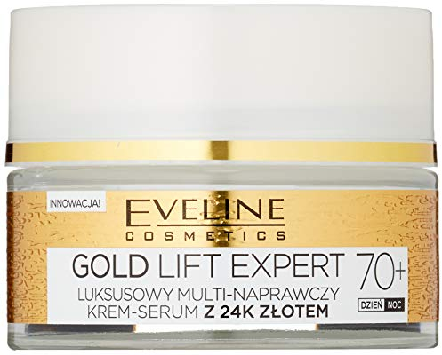 Eveline Cosmetics Gold Lift Expert Strong Anti-Wrinkle Firming Cream Day & Night 70 + mit 24Karat gold 50 ml