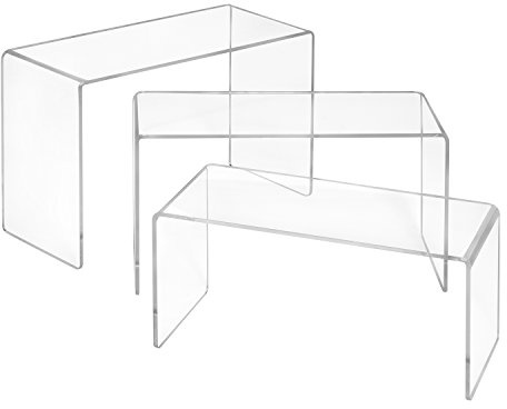 3er Set Dekobrücken aus Acrylglas/Dekopodest/U-Ständer/U-Aufsteller/Dekowinkel/Acryl/transparent