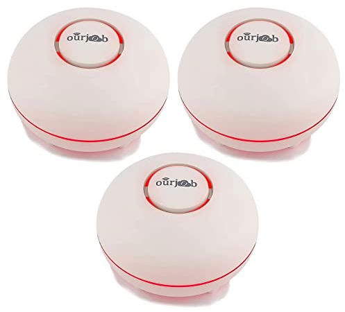 Wasserleck-Detektor – Ourjob Wasseralarm-Überwachungssysteme, Wassermelder für Zuhause, Küche, Bad, Keller (3 Stück)