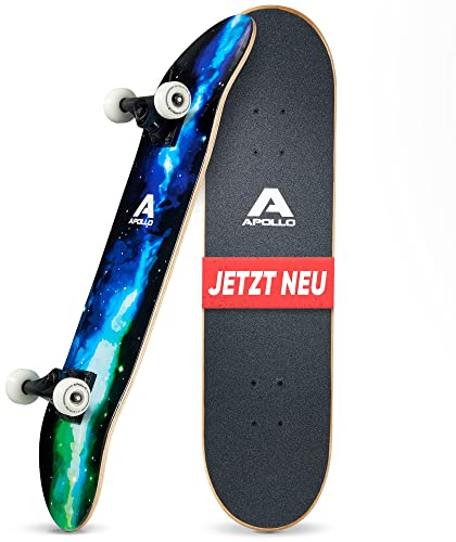 Apollo Skateboard | Cooles Kinder Skateboard und Profi Skateboard Erwachsene in Einem | 7-lagiges Skateboard Deck, trendig, Medium Concave, ABEC-7 Kugellager | Top Fahreigenschaften bei jedem Style
