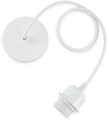 Vecys Portalámpara E27 de Para Lámparas Colgante,Accesorios para lámparas colgantes,Casquillos para Bombillas con Cable Ajustable 100 cm,Se Puede Combinar con Pantallas de Lámparas de Techo(Blanco)