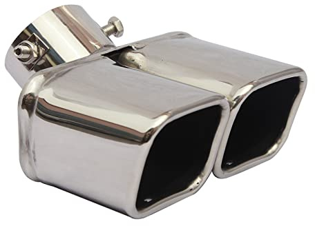 Ugello Di Punta Del Tubo Posteriore Dell'auto Universale Doppio Refit Finale Con 3 Viti Scarico Di Uscita Del Silenziatore Del Tubo Di Coda Dell'auto(1)