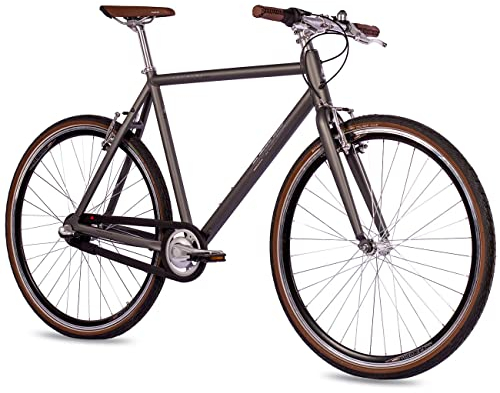 Airtracks Herren Urban Bike 28 Zoll UR.2820 City Fahrrad Shimano Nexus 3 Gang Citybike Grau Matt - 57cm Körpergröße 180-195cm