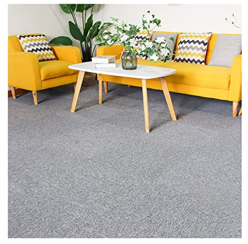 YJEUZCD Läufer Teppiche Flur, 5,5 Mm Dick Stoßdämpfend Wohnbereich Fußboden-Teppichfliese, Hygroskopisch Büro Wohnbereich Kommerzieller Teppichboden, 50x50cm (Farbe : Grey, Größe : 2pcs)