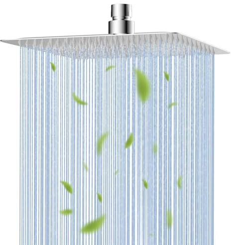 iFealClear Duschkopf Regendusche 8-Zoll, Quadratischer 304 Edelstahl Regendusche Duschkopf, Festmontierter Regenduschekopf mit Ultradünner und Leistungsstarker Hochdrucktechnik, Chrom